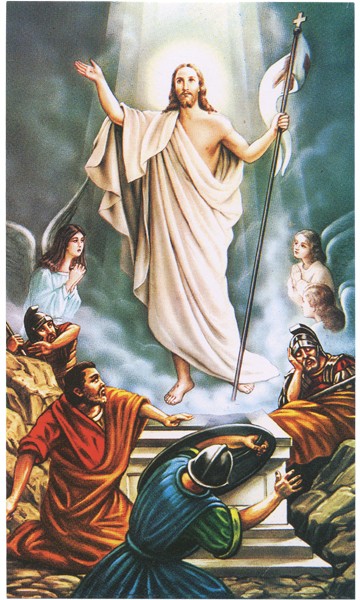 Holy card of the Resurrection cm.7x12- 2 3/4"x 4 3/4"