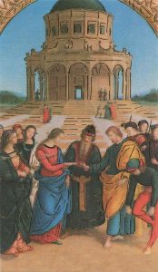 Holy card of the Wedding with Gold Foil