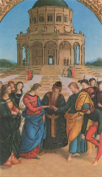 Holy card of the Wedding with Gold Foil