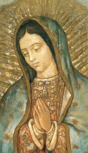 Holy card of Our Lady of Guadalupe cm.7x12- 2 3/4"x 4 3/4"