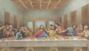 Holy card of the Last Supper cm.7x12- 2 3/4"x 4 3/4"