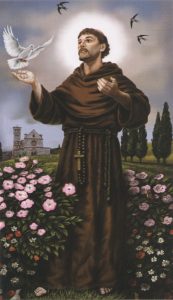 Holy card of St.Francis cm.7x12- 2 3/4"x 4 3/4"