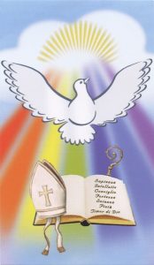 Holy card of the Holy Spirit cm.7x12- 2 3/4"x 4 3/4"