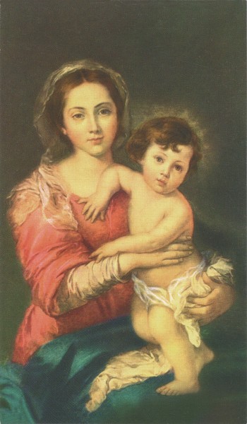 Holy card of Mother and Child cm.7x12- 2 3/4"x 4 3/4"