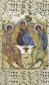 Holy card of the Icon Mother and Child with Gold Foil