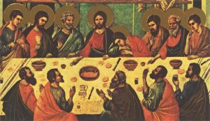 Holy card of Icon Last Supper cm.7x12- 2 3/4"x 4 3/4"