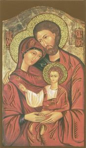Holy card of Icon Holy Family cm.7x12- 2 3/4
