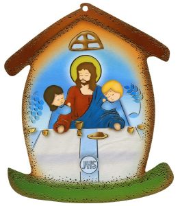 Last Supper House Shaped Plaque cm.10.5x12.5 - 4"x5"
