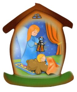Guardian Angel House Shaped Magnet cm.5.5x6.6 - 2 1/4"x 2 5/8"