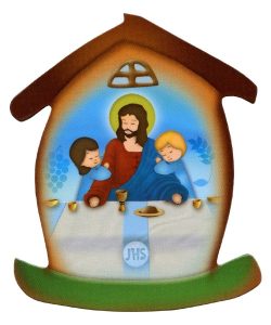 Last Supper House Shaped Magnet cm.5.5x6.6 - 2 1/4"x 2 5/8"