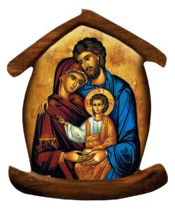 Icon Holy Family House Shaped Magnet cm.5.5x6.6 - 2 1/4" x 2 5/8"