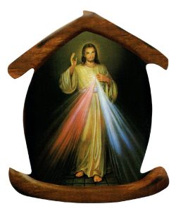 Divine Mercy House Shaped Magnet cm.5.5x6.6 - 2 1/4"x 2 5/8"