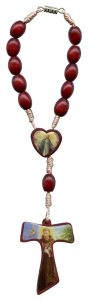 Pope Francis/ St.Francis Wood Rosary Decade with Clasp mm.7x9