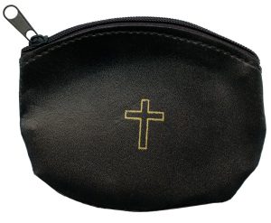 Brown Rosary Pouch with Zipper cm.10x7.5 - 4"x3"