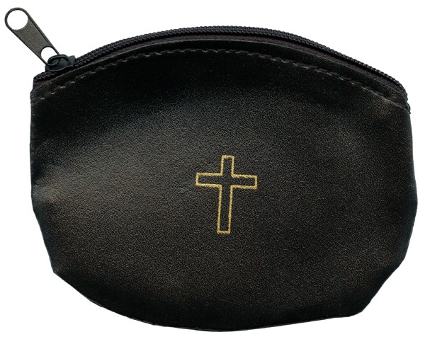Brown Rosary Pouch with Zipper cm.10x7.5 - 4"x3"