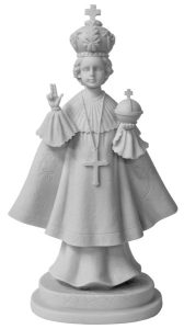 Infant of Prague Composite Marble Statue in White cm.28.5 - 11 1/4"
