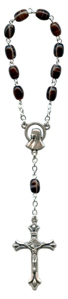 Moonstone Decade Rosary Aurora Borealis Beads