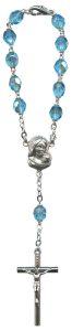 Bohemia Crystal Decade Rosary mm.6 Aqua