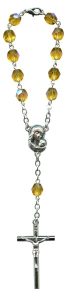 Bohemia Crystal Decade Rosary mm.6 Topaz