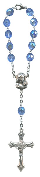 Bohemia Crystal Decade Rosary mm.7 Sapphire