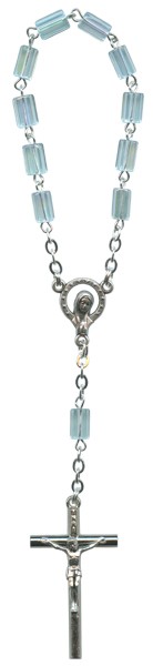 Bohemia Crystal Decade Rosary mm.6 Aqua