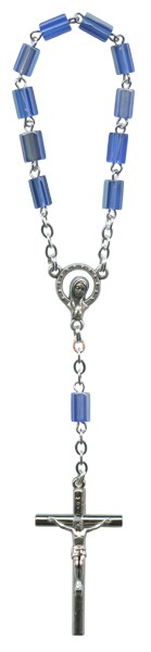 Bohemia Crystal Decade Rosary mm.6 Sapphire
