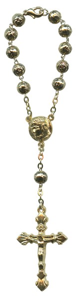 Gold Plated Solid Decade Auto Rosary mm.6