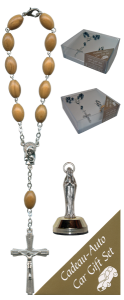 Lourdes Car Statue SCBMC7 with Decade Rosary RDO28