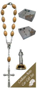 St.Francis Car Statue SCBMC9 with Decade Rosary RDO28