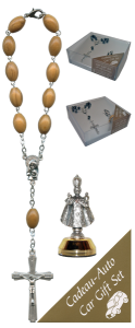 Infant of Prague Car Statue SCBMC12 with Decade Rosary RDO28