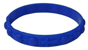 Silicone Elastic Rosary Bracelet in Blue