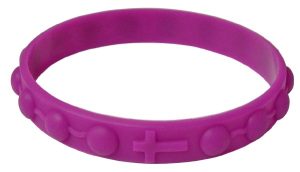 Silicone Elastic Rosary Bracelet in Purple