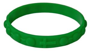 Silicone Elastic Rosary Bracelet in Green