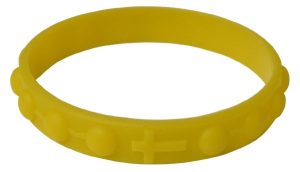 Silicone Elastic Rosary Bracelet in Yellow