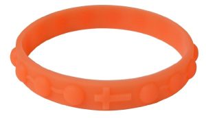 Silicone Elastic Rosary Bracelet in Orange