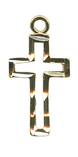 Outlined Cross Gold Plated Pendent
