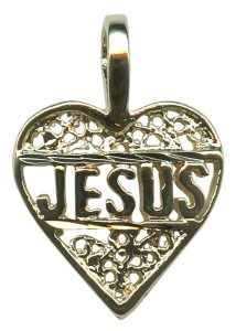 Heart Filigree Jesus Pendent