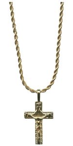 Crucifix Pendent Gold Plated with Chain and Box