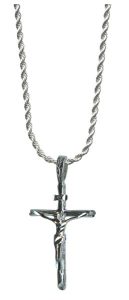Silver Crucifix Pendent Genuine Rhodium Plating