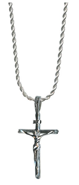 Silver Crucifix Pendent Genuine Rhodium Plating