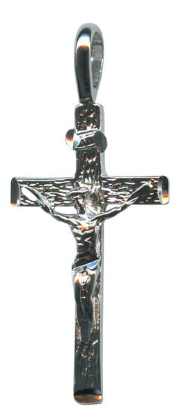 Silver Crucifix Pendent Genuine Rhodium Plating