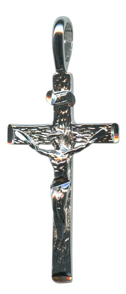 Silver Crucifix Pendent Genuine Rhodium Plating