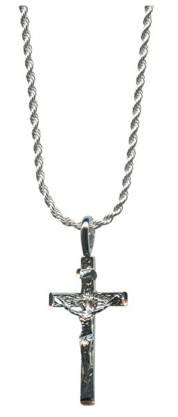 Silver Crucifix Pendent Genuine Rhodium Plating