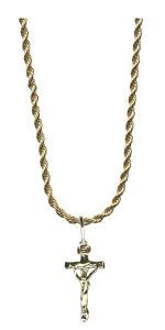 Crucifix Pendent Gold Plated with Chain and Box