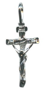 Silver Crucifix Pendent Genuine Rhodium Plating