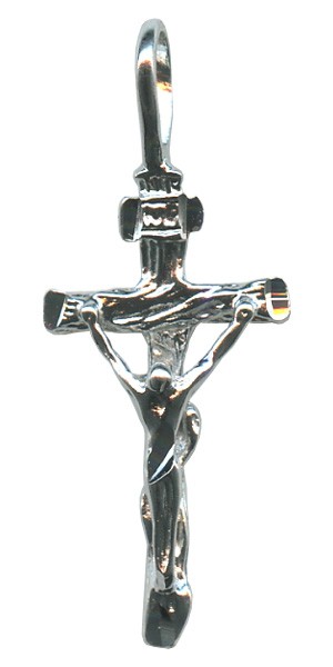 Silver Crucifix Pendent Genuine Rhodium Plating