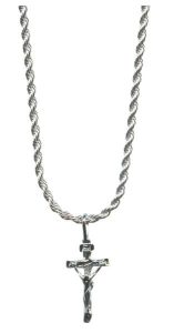 Silver Crucifix Pendent Genuine Rhodium Plating 