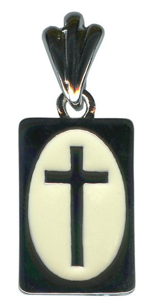 White Backed Cross Pendent