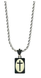 White Backed Cross Pendent