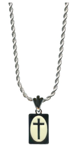 White Backed Cross Pendent